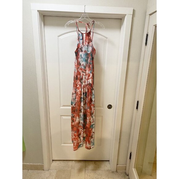 Parker Dress Womens XS Maxi Sleeveless Ruffle Abstract Floral NWT - Picture 6 of 6